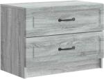 vidaXL Noptiera Sonoma gri cu 2 sertare, 62 x 34, 5 x 44, 5 cm, lemn prelucrat (895701)