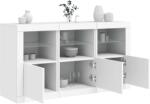 vidaXL Servanta cu lumini LED, alb, 123x37x67 cm GartenMobel Dekor (3209058) Comoda