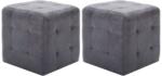 vidaXL Noptiere, 2 buc. , gri, 30x30x30 cm, piele întoarsa ecologica GartenMobel Dekor (249015)