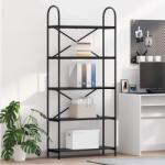 vidaXL Raft pentru carti Stejar negru 80 x 30 x 183 cm Lemn compozit GartenMobel Dekor (879887) Biblioteca