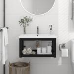 vidaXL Cadru chiuveta de baie pentru perete, negru, 59x38x31 cm, fier GartenMobel Dekor (338494)