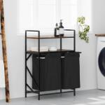 vidaXL Cos de rufe 2 compartimente cu rafturi stejar fumuriu GartenMobel Dekor (859087)