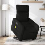 vidaXL Fotoliu electric de masaj rabatabil cu ridicare, negru, textil GartenMobel Dekor (3206728)
