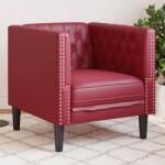 vidaXL Fotoliu Chesterfield, rosu vin, piele artificiala GartenMobel Dekor (372656) Canapea