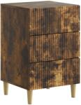 vidaXL Noptiera stejar fumuriu cu 3 sertare, 43 x 41 x 66, 5 cm, lemn prelucrat (894560)