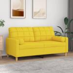 vidaXL Canapea cu 2 locuri cu pernute, galben deschis, 140 cm, textil GartenMobel Dekor (3200787) Canapea