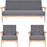 vidaXL Set de canapele, 3 piese, gri închis, material textil GartenMobel Dekor (279145) Canapea