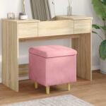 vidaXL Ottomana de depozitare cu perna Roz 40 x 40 x 45 cm Catifea GartenMobel Dekor (876813)