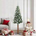 vidaXL Brad de Craciun subtire Verde 180 cm PVC si lemn de PIN masiv GartenMobel Dekor (3394902)