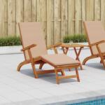 vidaXL Sezlong pliabil si culisant 2 pcs Gri taupe GartenMobel Dekor (3415405)