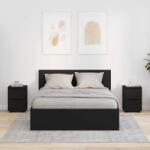 vidaXL Mese de noptiera 2 pcs Negru 30, 5 x 30 x 43 cm Lemn compozit GartenMobel Dekor (888800)