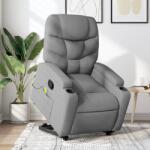 vidaXL Fotoliu de masaj rabatabil cu ridicare, gri deschis, textil GartenMobel Dekor (3204608)