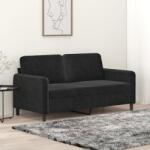 vidaXL Canapea cu 2 locuri, negru, 140 cm, catifea GartenMobel Dekor (359447) Canapea