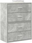 vidaXL Dulapuri cu 2 sertare 2 buc Beton Gri 60x31x40cm Lemn prelucrat GartenMobel Dekor (858828) Comoda