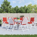 vidaXL Perne scaun cu spatar mic, 6 buc. , rosu, textil oxford GartenMobel Dekor (377691)