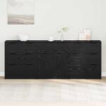 vidaXL Bufet 3 pcs Stejar Negru 181 x 30 x 70 cm Lemn compozit GartenMobel Dekor (3332521) Comoda