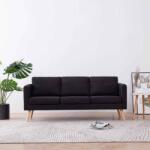 vidaXL Canapea cu 3 locuri, negru, material textil GartenMobel Dekor (281360) Canapea