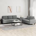 vidaXL Set de canapele, 2 piese, gri închis, material textil GartenMobel Dekor (3201899) Canapea