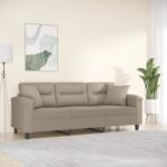 vidaXL Canapea cu 3 locuri si perne, gri taupe, 180 cm, microfibra GartenMobel Dekor (3200977) Canapea