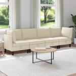 vidaXL Set de mobilier pentru living 4 pcs Crem Tesatura GartenMobel Dekor (3413779) Canapea