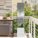 vidaXL Ecran de intimitate pentru gradina argintiu floral 32x140 cm otel (876410)