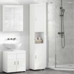 vidaXL Set dulap baie TULUM Alb lucios 37 x 31, 5 x 203 cm GartenMobel Dekor (880355)