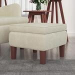 vidaXL Scaun cu picioare din lemn, crem, catifea GartenMobel Dekor (329466)