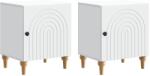 vidaXL Set 2 noptiere albe din lemn prelucrat, 43 x 34, 5 x 50 cm, cu usa (894106)