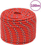 vidaXL Franghie de barca, rosu, 14 mm, 100 m, polipropilena GartenMobel Dekor (152411)
