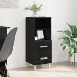 vidaXL Bufet cu sertar Stejar negru 34 x 34.5 x 90 cm Lemn compozit GartenMobel Dekor (880945) Comoda