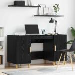 vidaXL Birou cu raft Stejar Negru 140 x 50 x 75 cm Lemn compozit GartenMobel Dekor (886236)