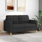 vidaXL Canapea cu 2 locuri, negru, 140 cm, material textil GartenMobel Dekor (359095) Canapea