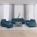 vidaXL Set de canapele, 4 piese, albastru, catifea GartenMobel Dekor (3201953) Canapea