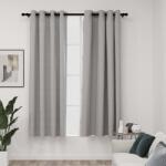 vidaXL Draperii opace, aspect in, cu ocheti, 2 buc. , gri, 140x175 cm GartenMobel Dekor (321168)