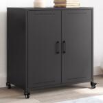 vidaXL Dulap, negru, 68, 5x39x72 cm, otel laminat la rece GartenMobel Dekor (846656) Comoda
