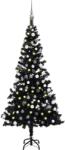 vidaXL Brad Craciun pre-iluminat cu set globuri, negru, 180 cm, PVC GartenMobel Dekor (3077676)