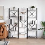 vidaXL Raft pentru carti sonoma gri 156 x 25 x 167.5 cm Lemn compozit GartenMobel Dekor (868344) Biblioteca