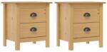 vidaXL Noptiere Hill, 2 buc. , 46x35x49, 5 cm, lemn masiv de pin GartenMobel Dekor (288907)