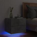 vidaXL Noptiera montata pe perete cu lumini LED, gri beton GartenMobel Dekor (836818)
