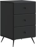 vidaXL Noptiera neagra cu 3 sertare, 43 x 41 x 66, 5 cm, lemn prelucrat (895476)