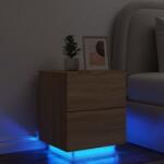 vidaXL Noptiera cu lumini LED, stejar sonoma, lemn prelucrat GartenMobel Dekor (836739)