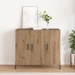 vidaXL Bufet stejar artizanal 90 x 34 x 80 cm Lemn compozit GartenMobel Dekor (869080) Comoda