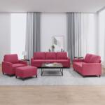 vidaXL Set canapele cu perne, 4 piese, rosu vin, catifea GartenMobel Dekor (3201490) Canapea