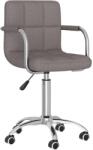 vidaXL Scaun de bucatarie pivotant, gri taupe, material textil GartenMobel Dekor (3087978)