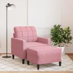 vidaXL Fotoliu canapea cu taburet, roz, 60 cm, catifea GartenMobel Dekor (3278260) Canapea