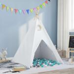 vidaXL Cort Teepee Alb 120 x 120 x 150 cm Tesatura si Plastic GartenMobel Dekor (3385871)