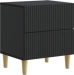 vidaXL Noptiera neagra din lemn prelucrat, cu 2 sertare, 43 x 34, 5 x 48 cm (894527)