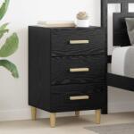 vidaXL Noptiera stejar negru 40x40x66 cm, 3 sertare, lemn compozit (880615)