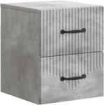 vidaXL Noptiera suspendata cu 2 sertare, gri beton, 34, 5 x 33 x 40 cm (898981)