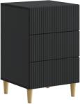 vidaXL Noptiera neagra cu 3 sertare, lemn prelucrat, 43x41x66, 5 cm (894556)